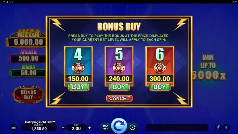 Galloping Gold Blitz slot screenshot 2