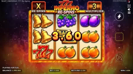 Inferno 777 Re-spins slot screenshot 3