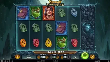 Merlin: Journey of Flame slot screenshot 1
