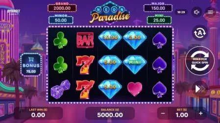 Neon Paradise: Hold and Win slot screenshot 1