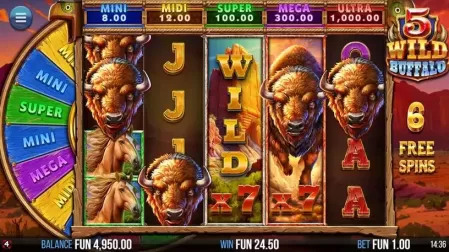 5 Wild Buffalo slot screenshot 5