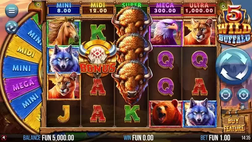 5 Wild Buffalo slot screenshot 1
