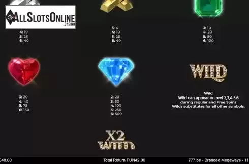 Paytable screen 2