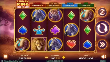 African King Hold'n'Win slot screenshot 1
