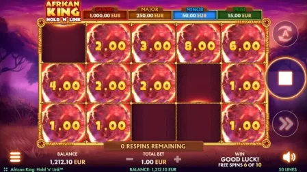 African King Hold'n'Win slot screenshot 7