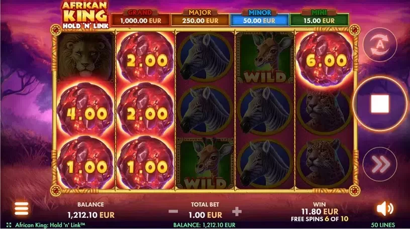 African King Hold'n'Win slot screenshot 6