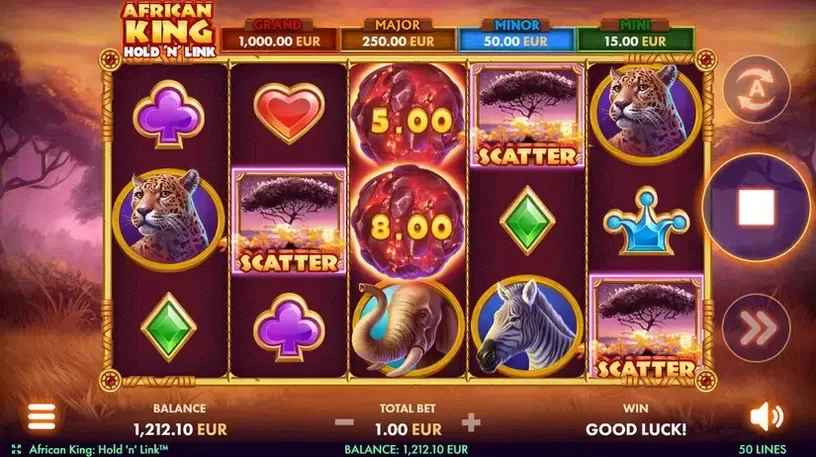African King Hold'n'Win slot screenshot 3