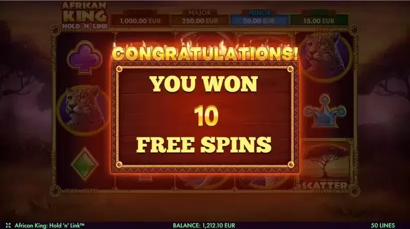 African King Hold'n'Win slot screenshot 4