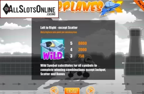 Screen2. Airplanes from Portomaso Gaming