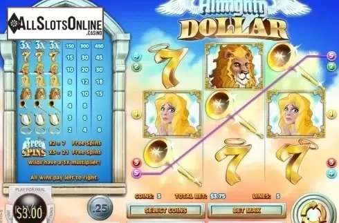 Win Screen 2. Almighty Dollar from Rival Gaming