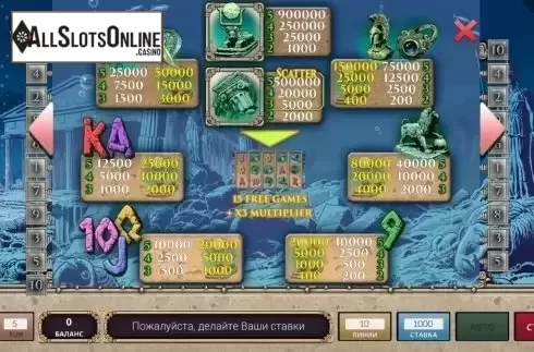 Paytable. Atlantis (InBet Games) from InBet Games