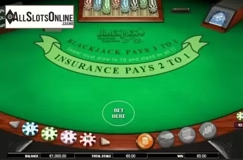 Reel screen. BlackjackPro MonteCarlo SH from NextGen