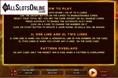 Features 1. Burning Pearl Bingo from EAgaming