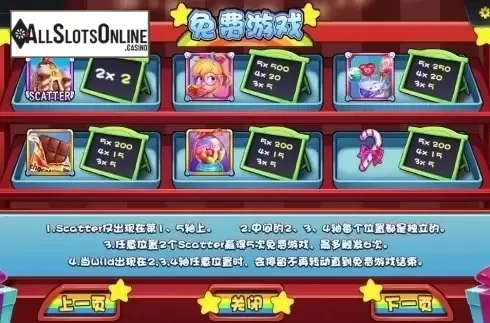 Free Spins Paytable 1. Candy House from Dream Tech