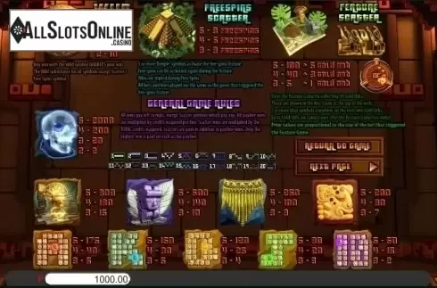 Paytable 1. City of Gold (Saucify) from Saucify