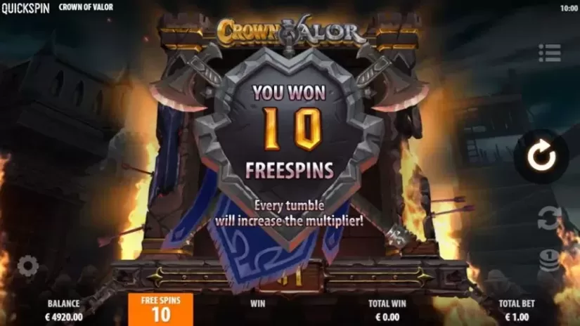 Crown of Valor slot screenshot 4