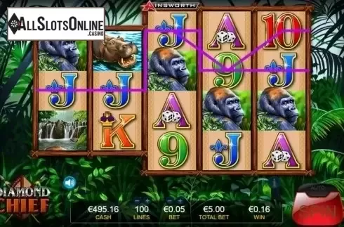 Win screen. Diamond Chief from Ainsworth