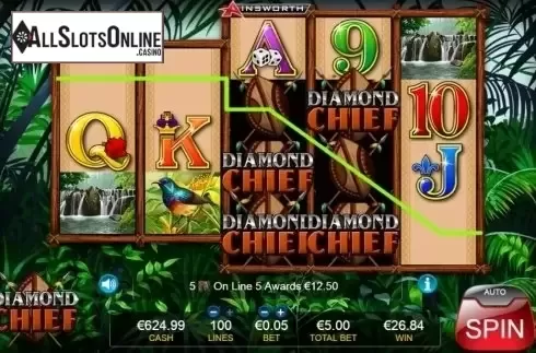 Wild Win screen. Diamond Chief from Ainsworth
