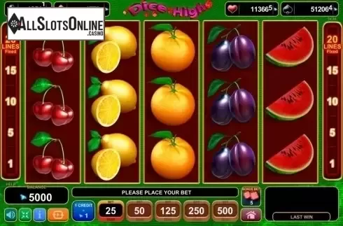 Screen7. Dice High from EGT
