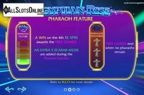 Paytable 2. Egyptian Rise from Side City