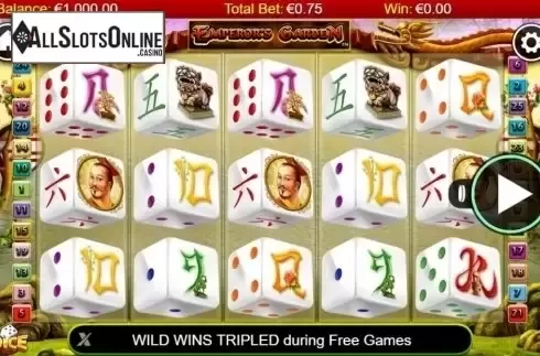Reel Screen. Emperor's Garden Dice from NextGen