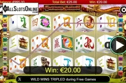Win Screen. Emperor's Garden Dice from NextGen