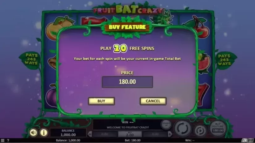 Fruit Bat Crazy slot screenshot 3