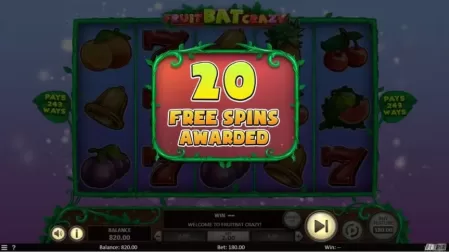 Fruit Bat Crazy slot screenshot 4