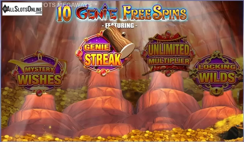 Bonus game screen 2. Genie Jackpots Megaways from Blueprint