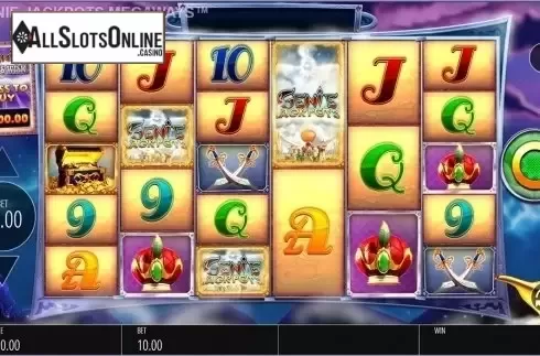 Reels screen. Genie Jackpots Megaways from Blueprint