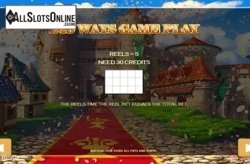 Paytable 3. Glorious Kingdom from PlayStar