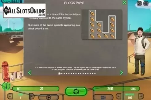 Paytable 1. Graffiti: Block Pays from Fugaso