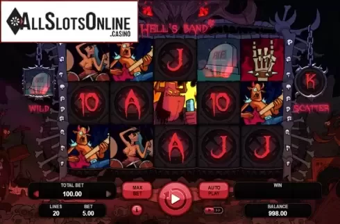 Game Workflow screen. Hell's Band from Booongo