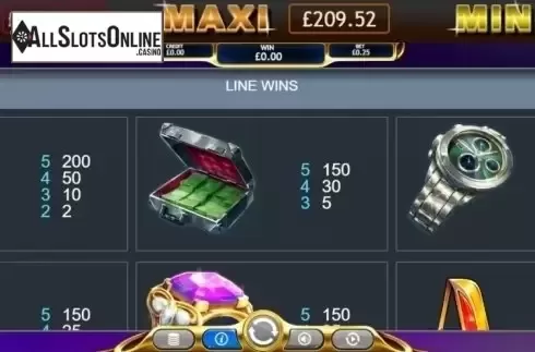 Paytable. Hold the Safe Jackpot from Eyecon