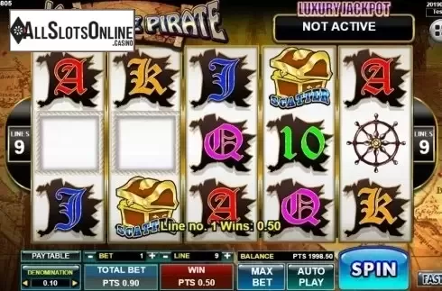 Win Screen. Jack The Pirate from Spadegaming