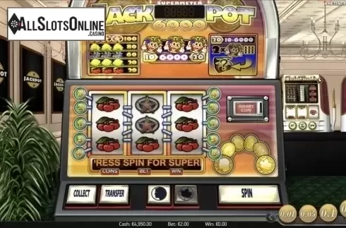 Reels screen. Jackpot 6000 from NetEnt