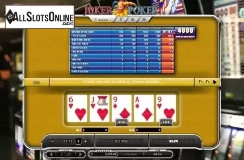 Game Screen. Joker Poker (Oryx) from Oryx