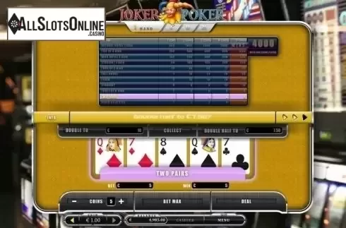 Game Screen. Joker Poker (Oryx) from Oryx
