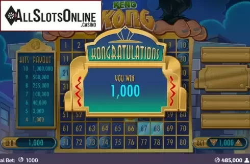 Win Screen 2. Keno Kong from FunFair