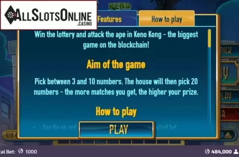 Rules. Keno Kong from FunFair