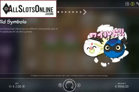 Paytable 1. Kitchen drama Sushi Mania from Nolimit City