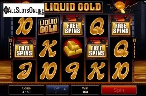 Game Screen. Liquid Gold from Microgaming