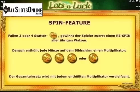 Features. Lots-o-Luck from Novomatic