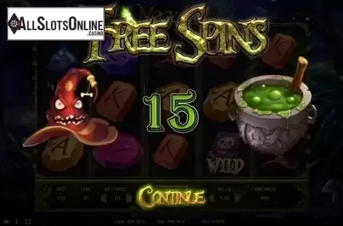 Free Spins screen. Magic Jam from Thunderspin