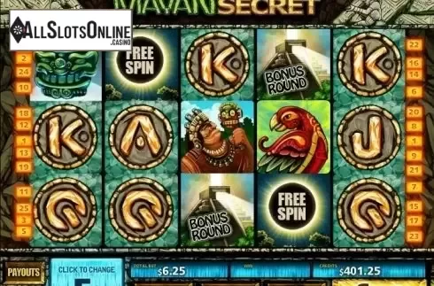 Reel screen. Mayan Secret from MultiSlot