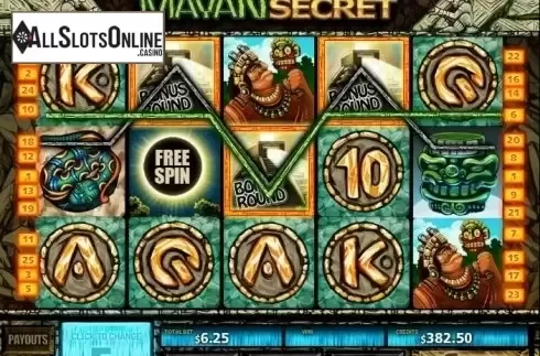 Bonus Symbol screen. Mayan Secret from MultiSlot