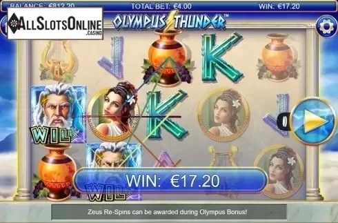 Wild win screen. Olympus Thunder from NextGen
