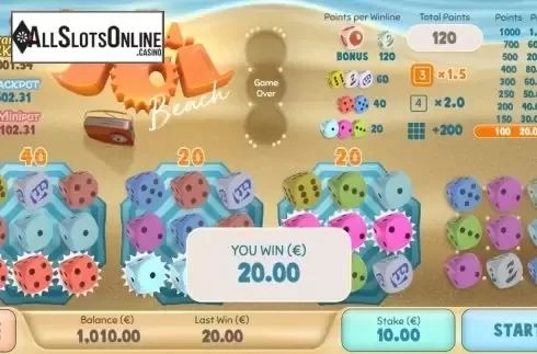 Win Screen 2. Parasol Beach from Air Dice