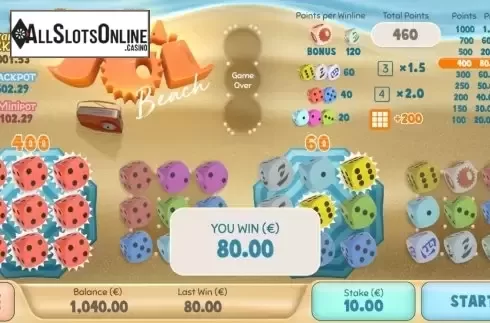Win Screen 4. Parasol Beach from Air Dice