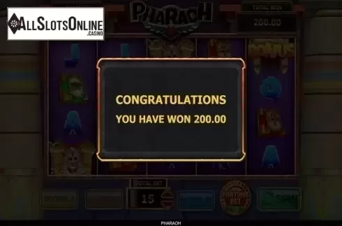 Total prize screen . Pharaoh (Inspired) from Inspired Gaming